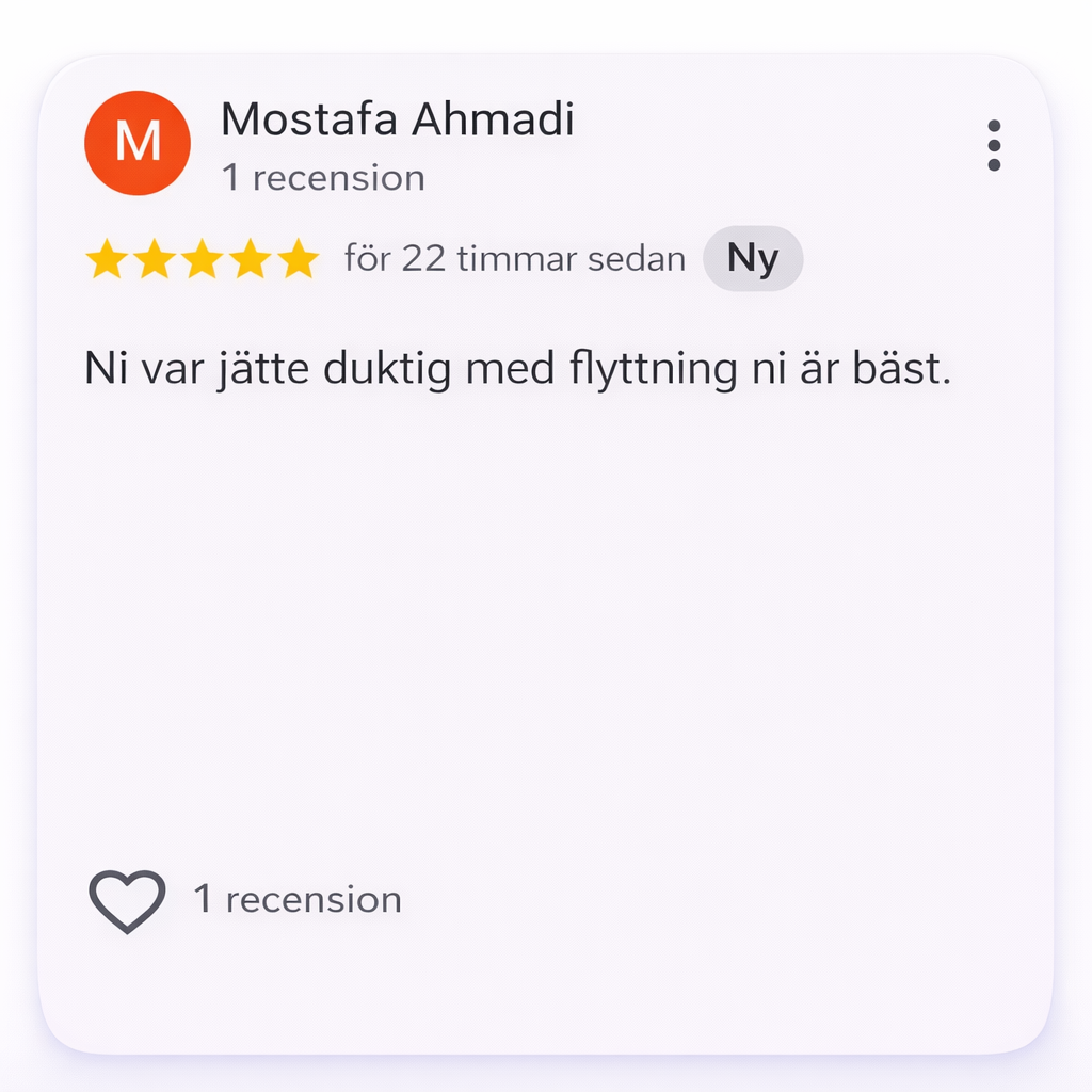 Google recension 10 för Arnold Express